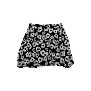 SO Black Floral Skater Skirt